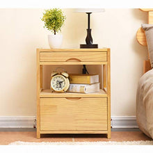 Comodino in Legno massello, con Camera da Letto con cassetto Mini Armadio Moderno e Moderno con Cuscinetto 300 kg-55x45x37,5 cm FANJIANI