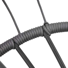 TBDLG Sedia Pensile con Kit per Appendere, Cuscino e Cuscino, Sedia Sospesa a Goccia in Vimini per Interni/Esterni, Sedia Sospesa in Vimini con Uovo in Rattan (Nera)