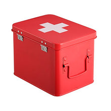 Cassetta Pronto Soccorso | Kit Pronto Soccorso in Metallo con 4 Scomparti a Doppio Livello Per La Conservazione | Valigetta Pronto Soccorso | 21,5 x 15 x 16 cm | HARIMA