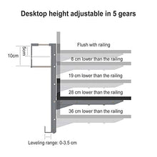LWZ Tavolo da Esterno Pieghevole per Esterni, ringhiera Regolabile per Balcone, per Patio, Giardino, terrazza, Nero/Bianco
