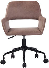 CLP Sgabello Da Lavoro Con Ruote Lagos In Stoffa E Metallo I Sedia Studio Scrivania Con Braccioli Girevole 360° E Regolabile, Colore:marrone