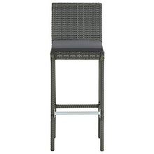FAMIROSA Sgabelli da Bar con Cuscini 4 pz Grigi in Polyrattan-3438