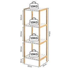 CASARIA Scaffale da Bagno & Cucina 4 Ripiani bambù Mobile a Colonna Portaspezie Scarpiera