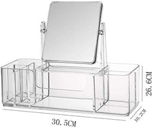 Specchio di Trucco Acrilico Cosmetici Desktop Storage Box Specchio Integrato Dresser Cura della Pelle Shelf
