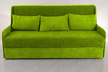 Ponti Divani - Divano Letto a Tre postazioni - Tris - Divano Letto a Castello con Tre Letti materassi sfoderabili compresi - Meccanismo Innovativo Produzione 100% Italiana - Tessuto Verde