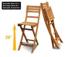 Interbuild Sofia Sgabello da Bar Pieghevole in Legno per Sedia da Esterno da Esterno con Schienale 2 Pezzi/Confezione in Teak Dorato