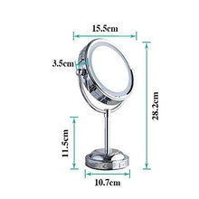 Specchio per Il Trucco, Specchi per Trucco da Barba Specchio per Trucco Illuminato a LED da Terra, Specchio per ingrandimento 3X con Luce, Specchio cosmetico da appoggio, Bifacciale