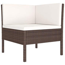 SKM Set Divani da Giardino 2 pz con Cuscini in Polyrattan Marrone (14.5kg)