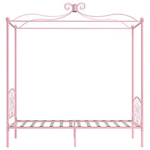 SKM Letto a Baldacchino Rosa in Metallo 90x200 cm