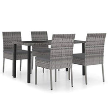 FAMIROSA Set da Pranzo da Giardino 5 pz in Polyrattan Grigio-5701