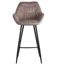 KADIMA DESIGN Sgabello di velluto beige bar sgabello con schienale Sgabello in tessuto 110kg