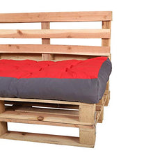 Chicreat Set di cuscini per arredi con pancali, Cuscino del sedile, 120 x 80 x 15 cm, Grigio Scuro/Rosso
