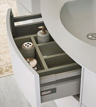 Mobile bagno sospeso moderno Soho rovere cm 122,con specchio a led e lavabo