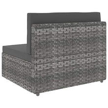 Tidyard Divano Modulare a 3 Posti, Divano da Esterno, Mobili da Giardino in Polyrattan Grigio