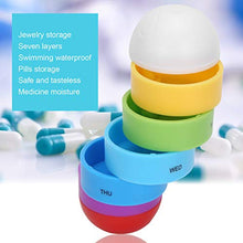 Scatola per pillole settimanale da 7 giorni, scatola per pillole da 7 scomparti Scatola per farmaci facile da aprire Scatola per pillole colorata Dispenser per farmaci