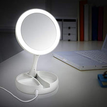 Soddyenergy Specchio cosmetico Portatile, Specchio Pieghevole per Il Trucco Specchio ingranditore 10x con Luce a LED