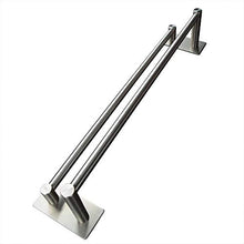 Xiajia - Adesivo forte per asciugamani a barra doppia, 55 cm, spazzolato, in acciaio inox 304, 3 m, impermeabile, completo (argento)