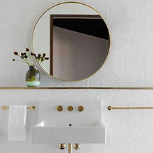 Gcgg Specchio per Il Trucco Specchio da Parete Shabby Chic Dorato, Specchio in Ottone Specchio Rotondo della Villa Dorata Specchio da Parete per Bagno (Size : 60cm)