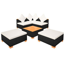 vidaXL Set Divani da Giardino 6 pz con Cuscini in Polyrattan Nero Sofa Esterni