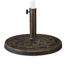 Relaxdays Base per Ombrellone, per Aste da 38-50 mm, Resistente alle Intemperie, Giardino & Balcone, Ø 49,5 cm, Marrone