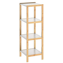 CASARIA Scaffale da Bagno & Cucina 4 Ripiani bambù Mobile a Colonna Portaspezie Scarpiera