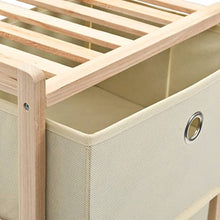 vidaXL Legno di Cedro Armadietto con 5 Cesti in Tessuto Beige Mobile Cassetti