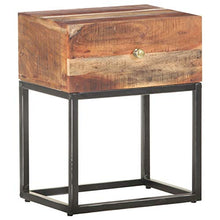 Tidyard Comodino 40x30x50 cm in Legno di Acacia Grezzo,con 1 Cassetto