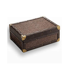 SMEJS Cigar Humidor Creativo di Sicurezza a Due Livelli a Quattro Zone Mat Antico Modello casa Cigar Box 50 Sticks Cigar Humidor Box