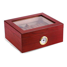 TGhosts Cigar Humidor, Fatto a Mano Cigar Humidor, Cedar Cigar Box Desktop con umidificatore e igrometro, Piano in Vetro for 50 sigari