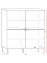 3xEliving Bewer cassettiera moderna in stile legno, 140 cm
