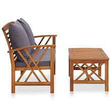 FAMIROSA Set Divani da Giardino 2 pz con Cuscini in Massello di Acacia-0274