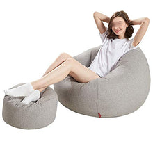 ns Classico Sedia A Sacco Divano Pigro, Sedie A Sdraio con Tasche Laterali E Sgabello Pisolino Giardino Ufficio Schienale Che Dorme Pausa Pranzo Balcone (Color : Gray)
