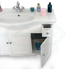 arredo bagno mobile con lavabo specchio e colonna salvaspazio shabby chic in vero legno bianco provenzale