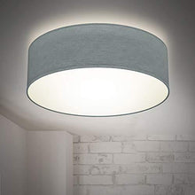 B.K.Licht Plafoniera in tessuto grigio, attacco per lampadina E27 non inclusa, Lampada da soffitto diametro 30cm, Lampadario moderno per salotto o camera da letto, IP20 - Arredi Casa
