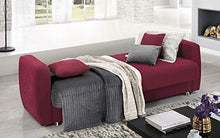 Dafne Italian Design Divano Letto 3 posti. Tessuto in Micro Fibra Bordeaux (cm. 225 x 87 x 92 h)