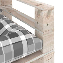 vidaXL Divano da Giardino Pallet Cuscini Grigi a Quadri Legno di Pino