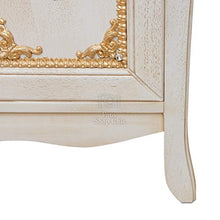 SHOP CHIC Mobile Bagno 105 cm Barocco in Tinta Avorio decapè Completo di specchiera