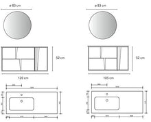 Set Mobile Lavabo Specchio LED Arredo Bagno Moderno Philadelphia120 CERAMICHEMIRANDA-Larice