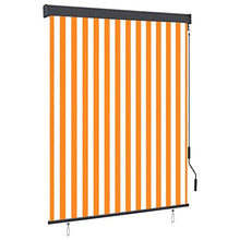 Tenda a rullo per esterni, 140 x 250 cm, bianco e arancione