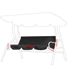 Fodera per Cuscino Altalena, Cuscino per Sedia Altalena a 3 Posti, Cuscino per Sedile Altalena Impermeabile Resistente Allo Strappo, Sostituzione Cuscino, Adatto per Altalena a Tre Posti(nero)