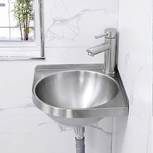 JPOYT-O Triangolo Lavatoio Hanging Bacino, Round Kitchen Sink Bowl in Acciaio Inox
