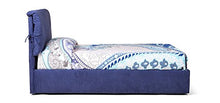 Goldflex - Letto Imbottito Contenitore MOD. Juanita, Compresa Rete Ortopedica Piazza E Mezza 120x200 Sollevamento Verticale e Pistoni a Gas, Rivestimento Alessia 20 Grigio, SFODERABILE Made in Italy