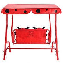 COSTWAY Altalena per Bambini, Altalena Dondolo per Giardino con Tetto Apribile e 2 Posti, Blu