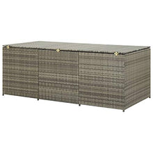 FAMIROSA Baule da Giardino in Polyrattan 180x90x75 cm Grigio