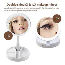 MMWYC Specchio cosmetico a LED a Doppia Faccia Illuminato a Specchio a Specchio Illuminato Portatile con Specchio dimmerabile (Bianco)