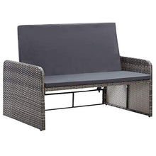 SKM Set Divani da Giardino 2 pz con Cuscini in Polyrattan Grigio (29kg)