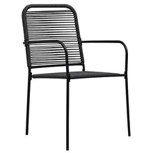 SKM Set da Pranzo da Esterni 9 pz in Corda di Cotone e Acciaio Nero-8280