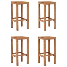 Tidyard Sgabelli da Bar, Sedie da Bar, Sedie da Sala da Pranzo in Legno Massello di Teak 4 pz