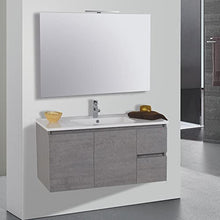 mazzoni Mobile da Bagno Sospeso 100cm Maiorca Light 2+2 Grigio Cemento