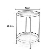 Bedside Tables Comodini in Metallo Vassoio Rotondo A 2 Livelli Tavolino Piccolo da caffè Espositore da Comodino Piccolo Semplice per La Casa, 40X51.5CM(Color:d'oro)